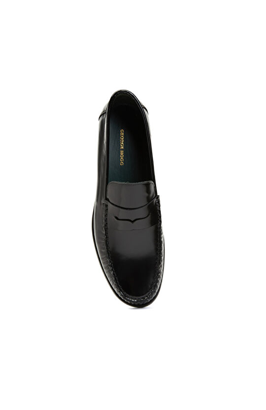 Siyah  Dikiş Detaylı Erkek Deri Loafer