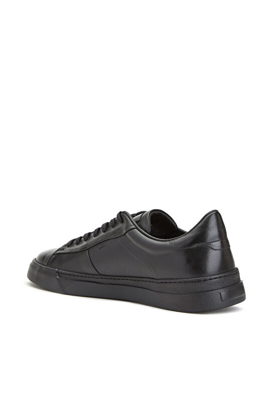 Siyah Bağcıklı Erkek Deri Sneaker