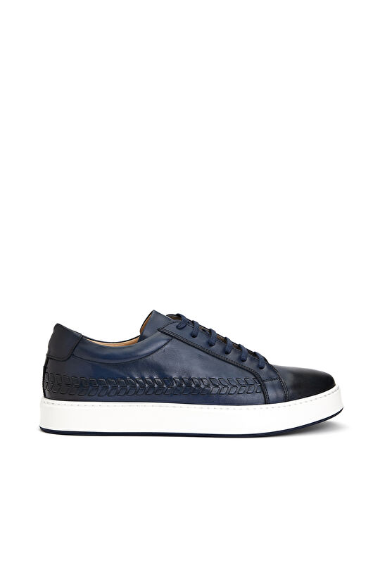 Lacivert Erkek Deri Sneaker