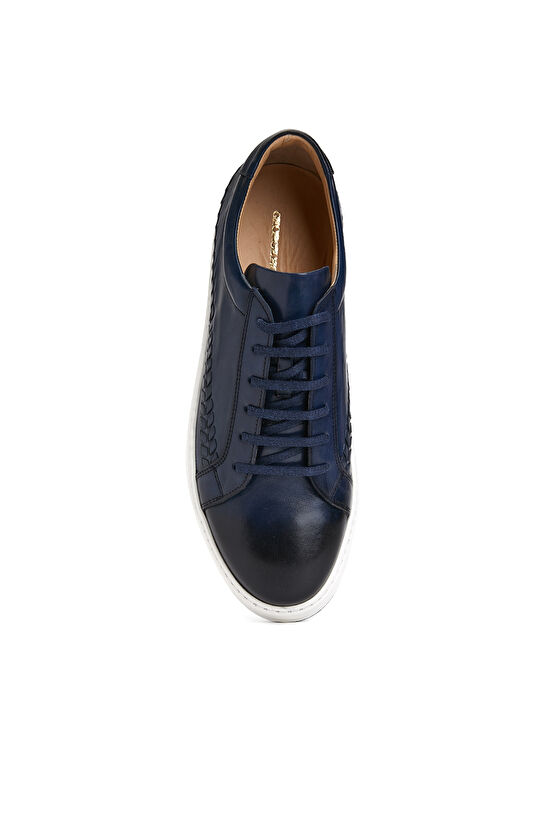 Lacivert Erkek Deri Sneaker