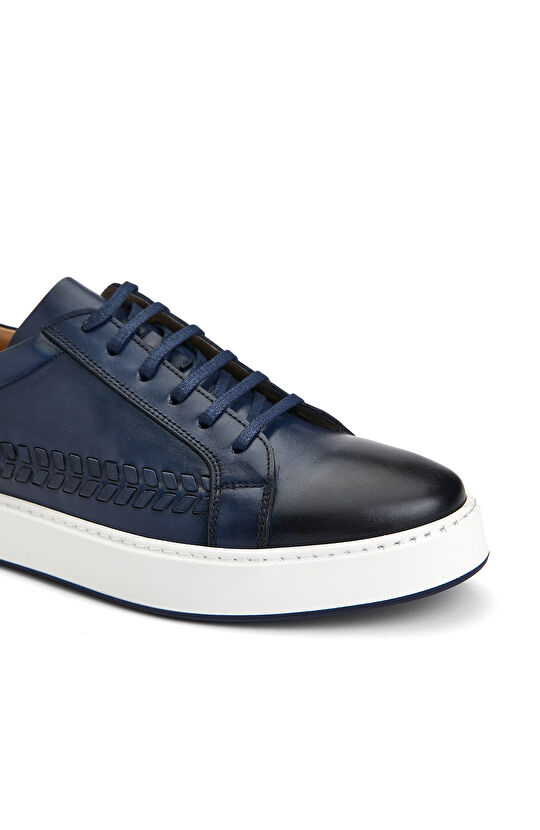 Lacivert Erkek Deri Sneaker