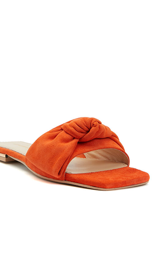 Turuncu Kadın Süet Terlik
