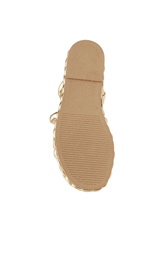 Gold Kadın Deri Sandalet