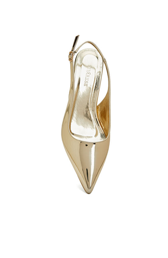 Gold Kadın Suni Deri Stiletto