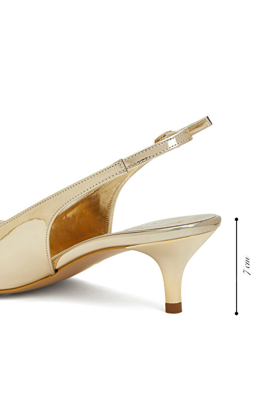Gold Kadın Suni Deri Stiletto