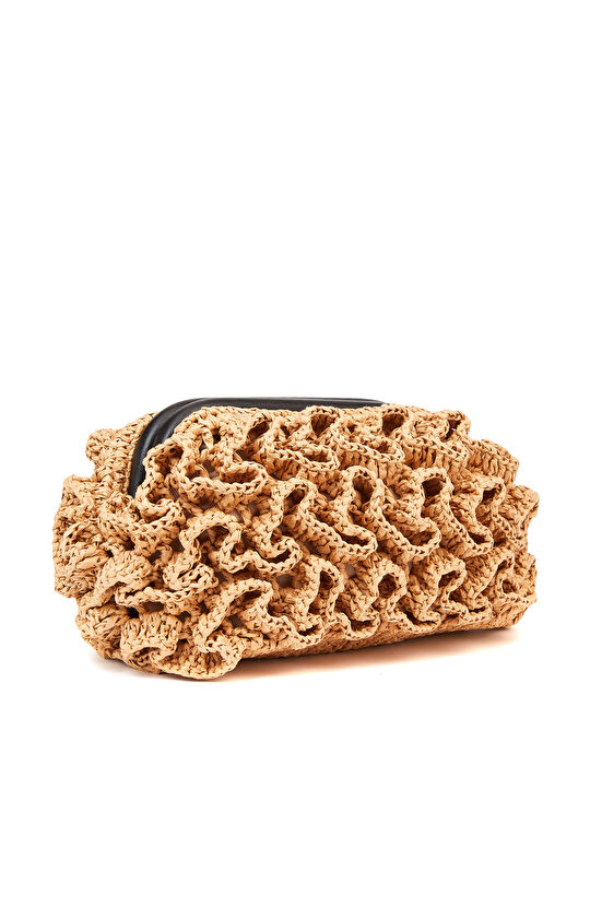 Bej Kadın Kağıt Hasır  Çanta