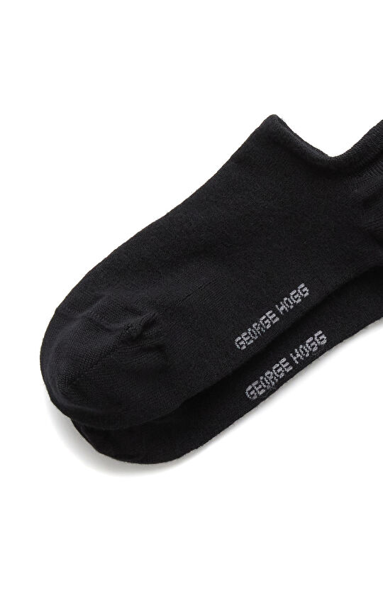 2li Siyah Bambu Erkek Sneaker Çorap Seti