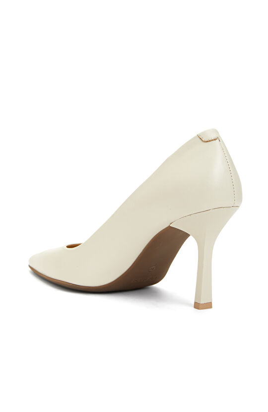 Kemik Stiletto Kadın Deri Topuklu Ayakkabı
