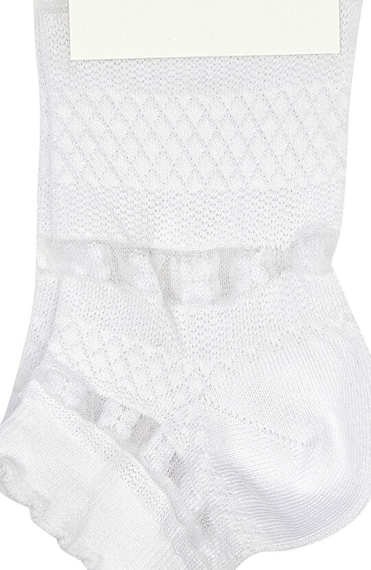 Beyaz Kadın Bambu Çorap