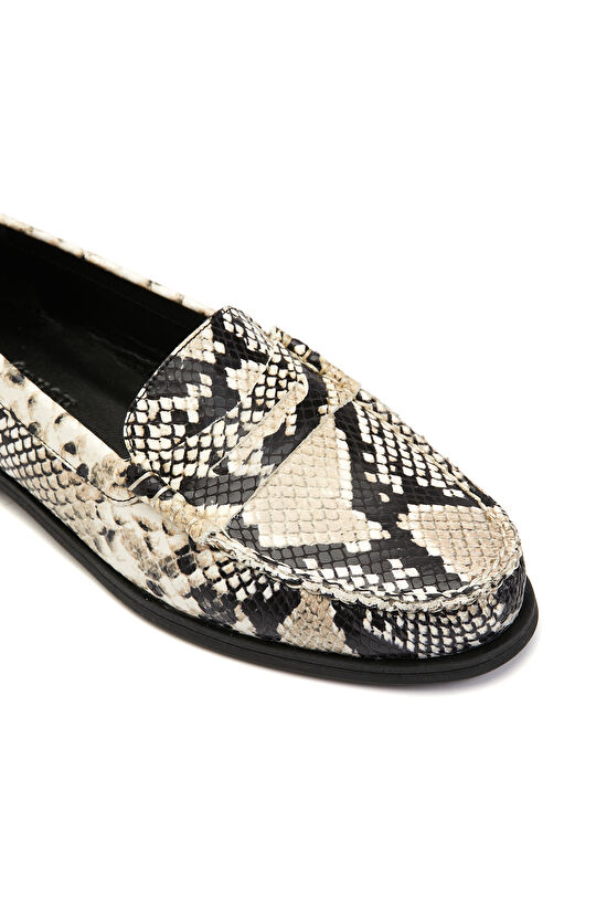 Bej Kadın Deri Loafer