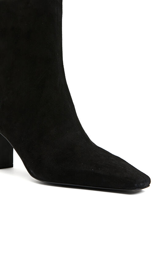 Siyah Süet Kadın Deri Bot