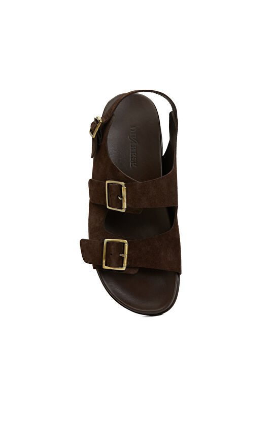 Kahverengi Erkek Deri Sandalet