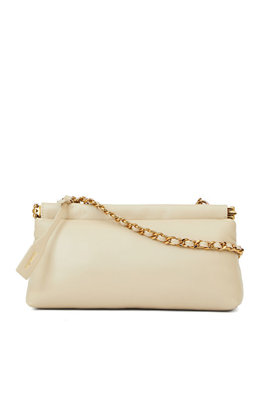 Bej Zincir Askılı Kadın Çanta