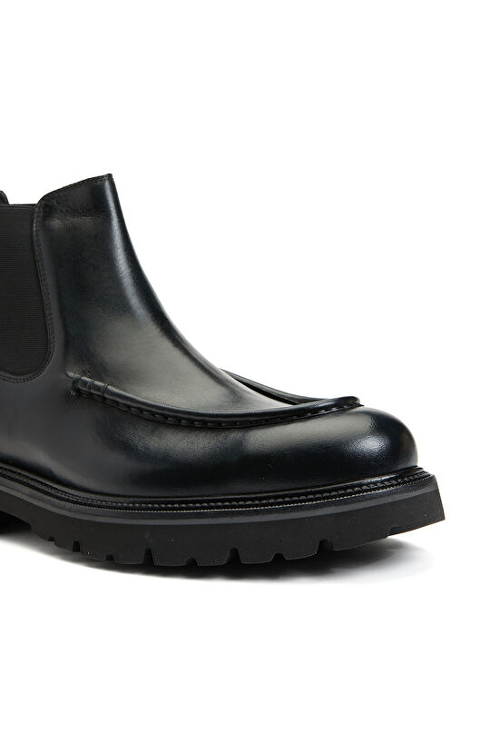 Siyah Erkek Deri Chelsea Bot