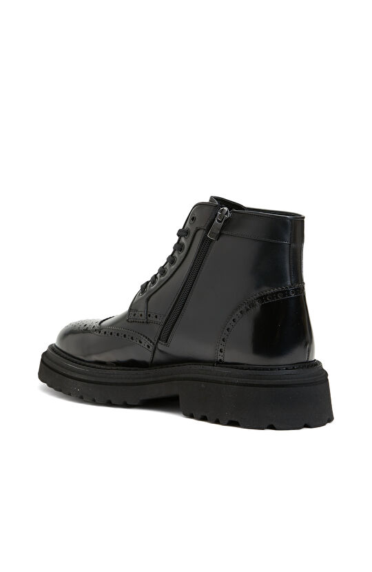 Siyah Erkek Deri Bot