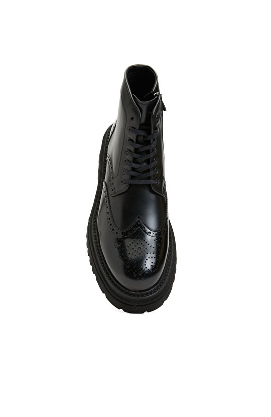 Siyah Erkek Deri Bot