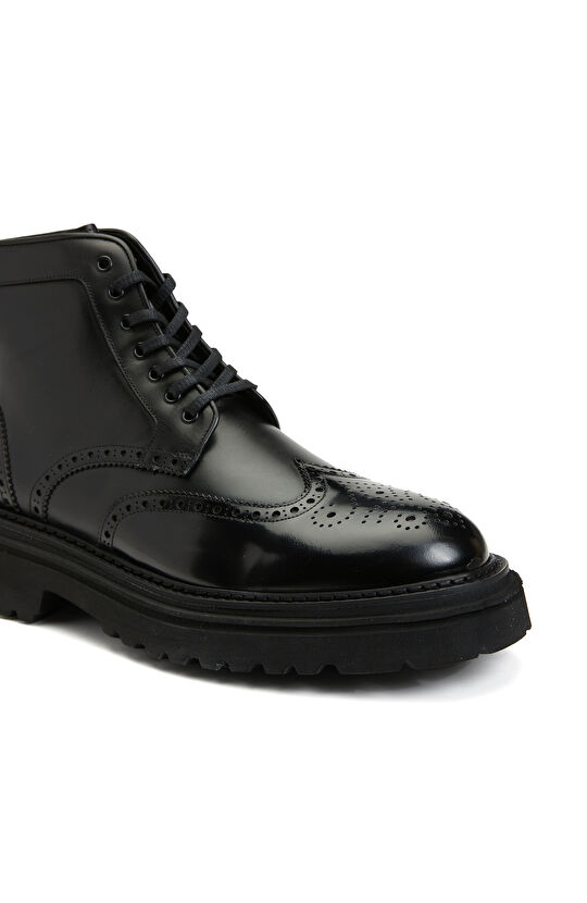 Siyah Erkek Deri Bot