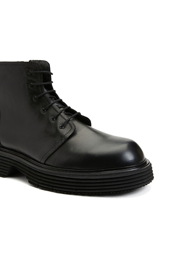 Siyah Erkek Deri Bot
