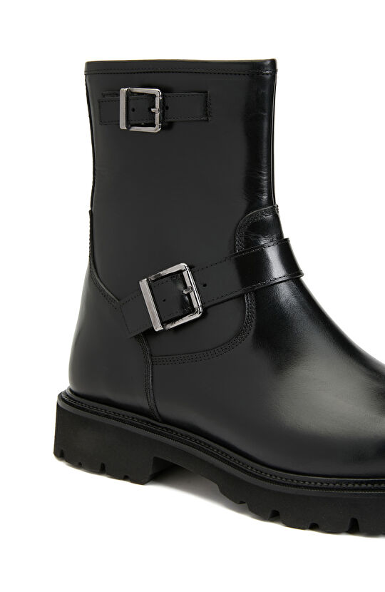 Siyah Erkek Deri Bot