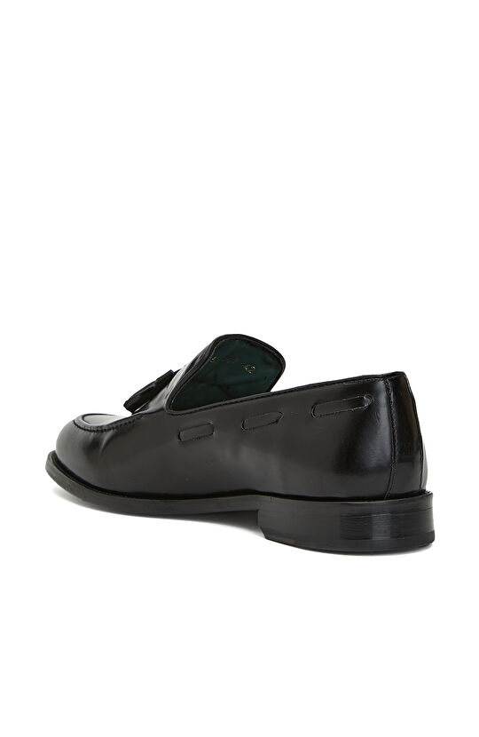 Siyah Püskül Detaylı Erkek Deri Loafer