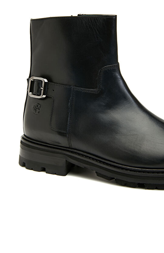 Siyah Erkek Deri Bot