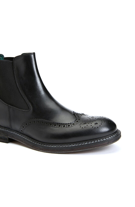 Siyah Erkek Deri Bot