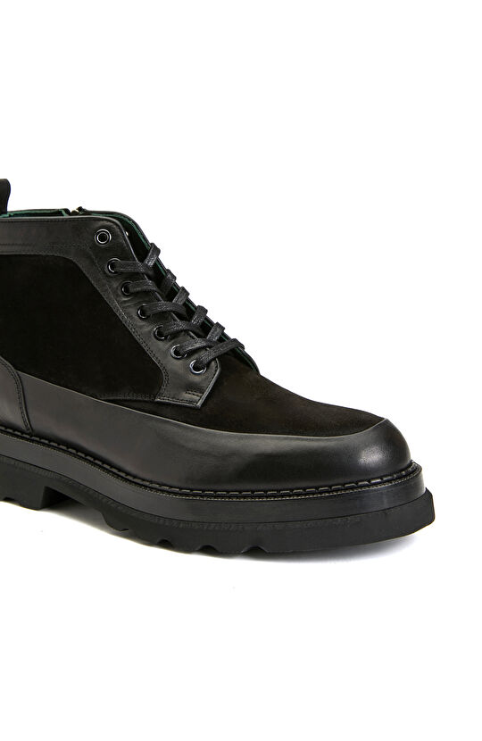 Siyah Erkek Deri Bot