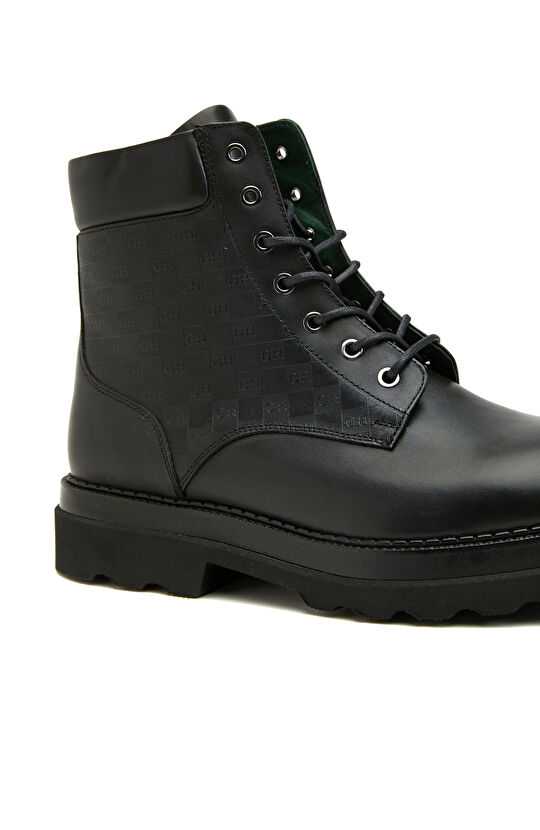 Siyah Erkek Deri Bot