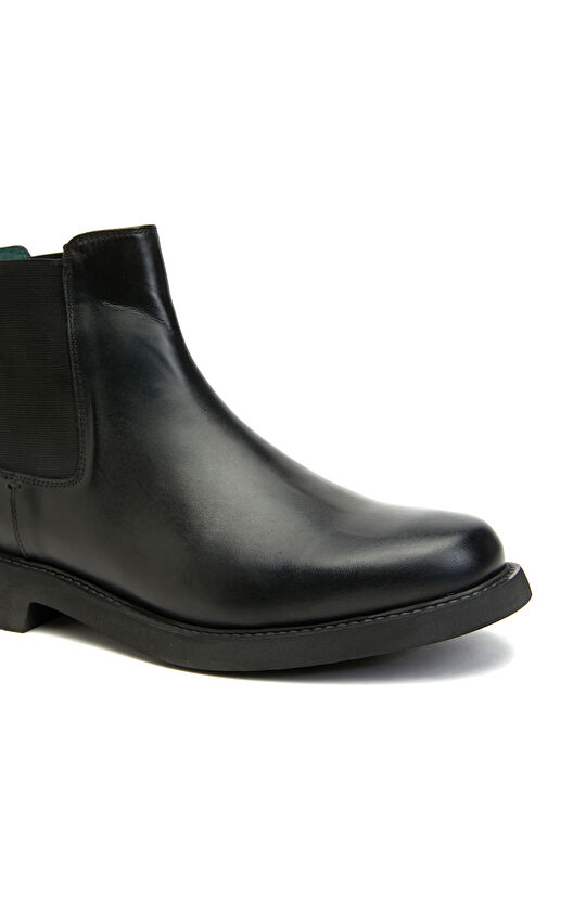 Siyah Erkek Chelsea Deri Bot