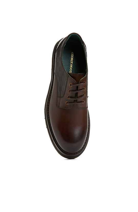 Kahverengi Baskılı Erkek Deri Ayakkabı