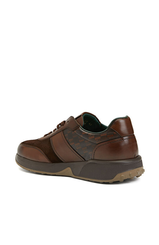 Kahverengi Erkek Deri Sneaker