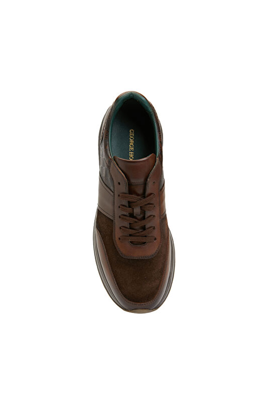 Kahverengi Erkek Deri Sneaker