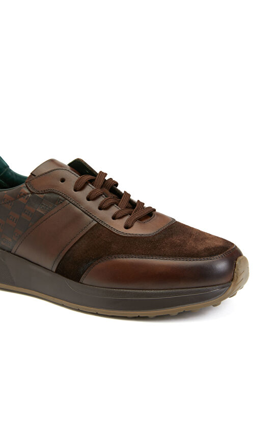 Kahverengi Erkek Deri Sneaker