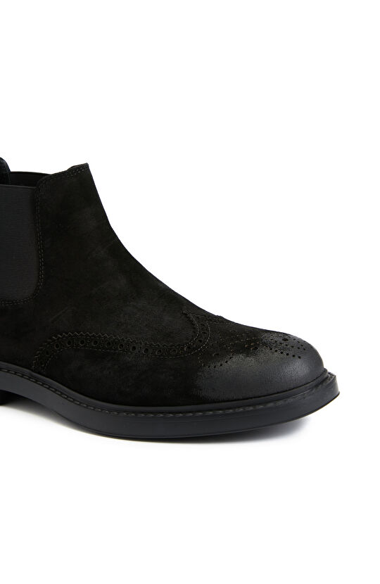 Siyah Erkek Süet Chelsea Bot