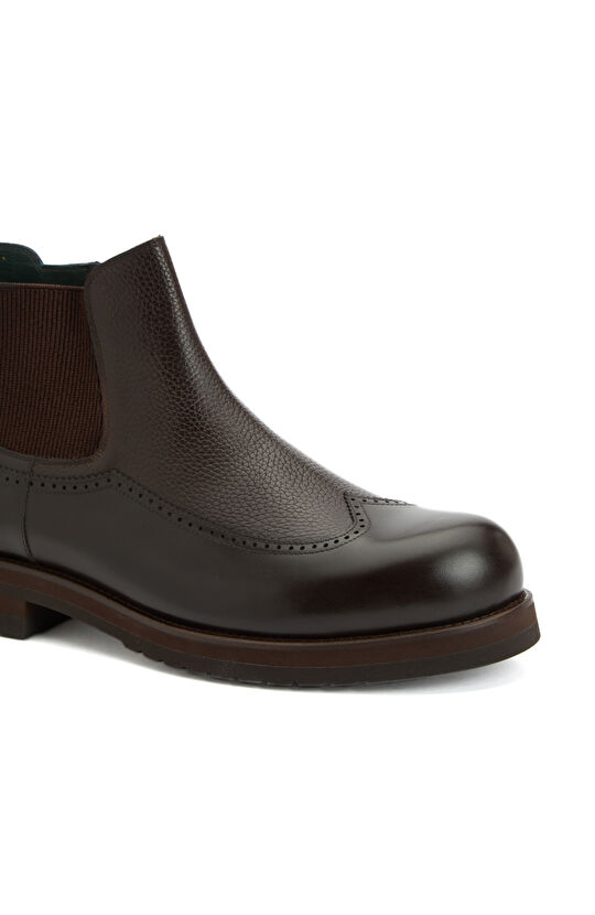 Kahverengi Erkek Chelsea Deri Bot