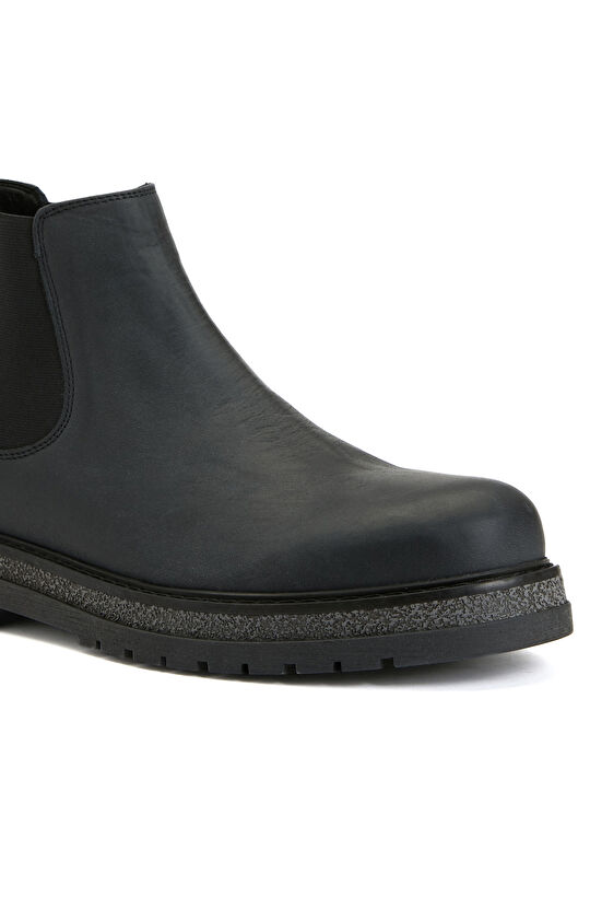 Siyah Erkek Deri Chelsea Bot