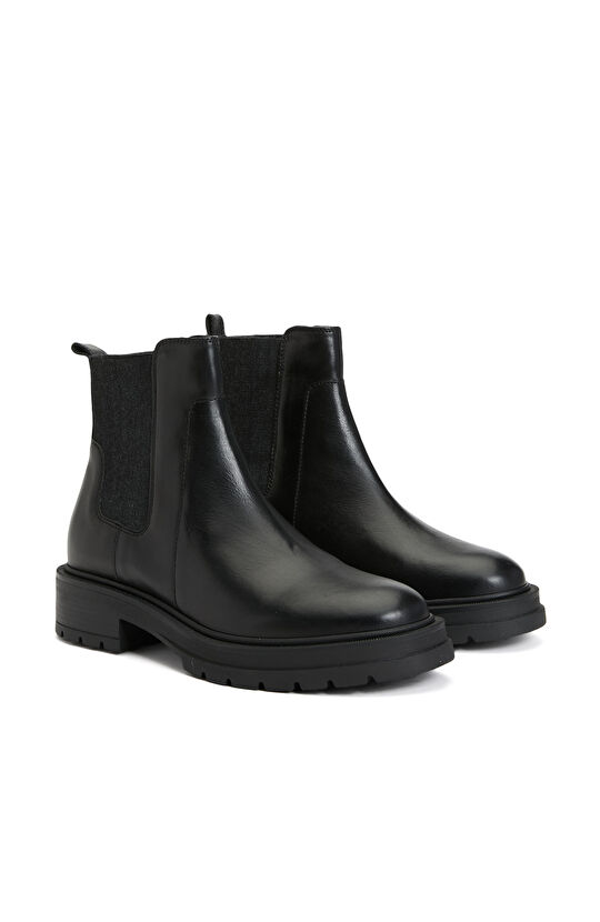 Siyah Kadın Deri Bot