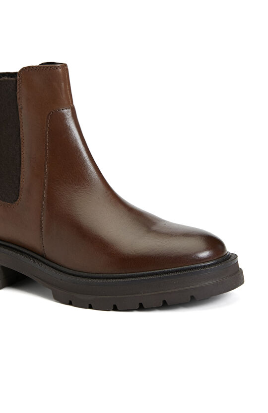 Kahverengi Kadın Deri Chelsea Bot