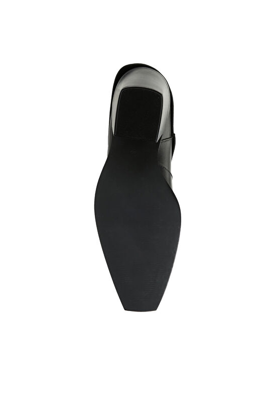 Siyah Kadın Kovboy Western Deri Bot 