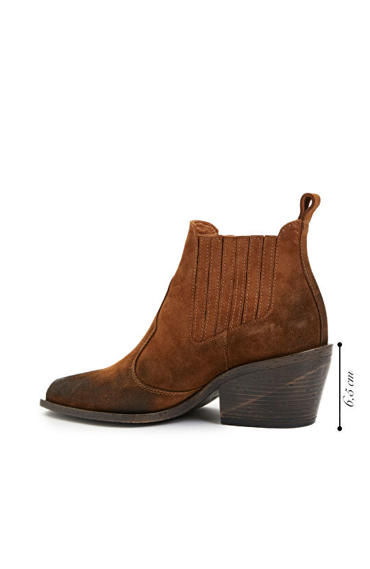 Taba Kadın Kovboy Western Deri Bot