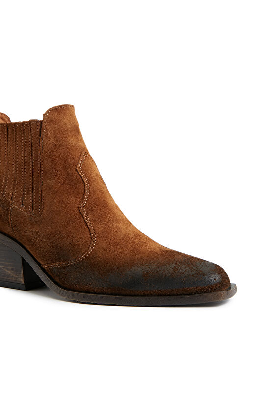 Taba Kadın Kovboy Western Deri Bot