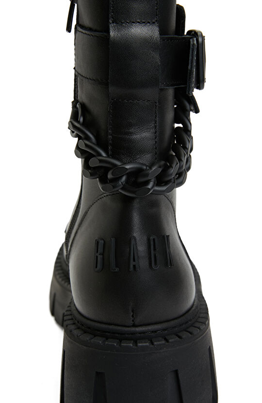 Siyah Kadın Deri Bot