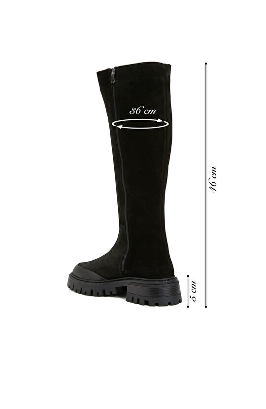 Siyah Kadın Süet Çizme