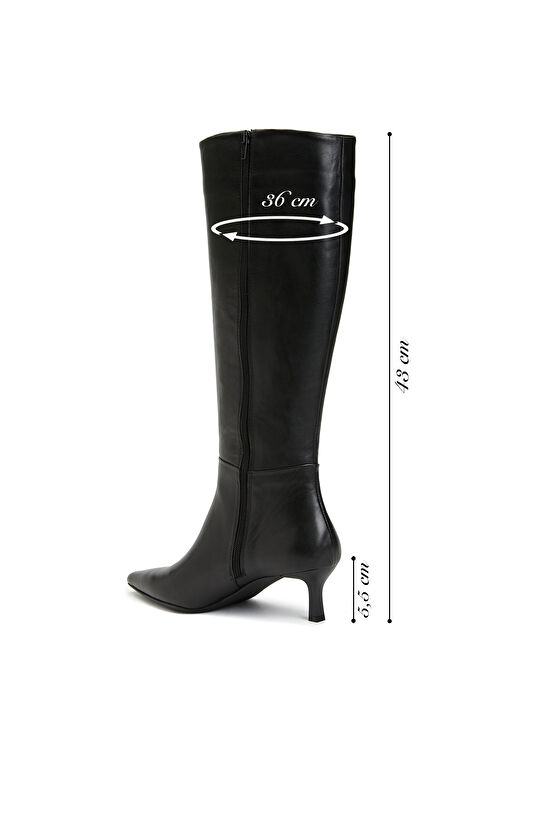 Siyah Kadın Deri Çizme