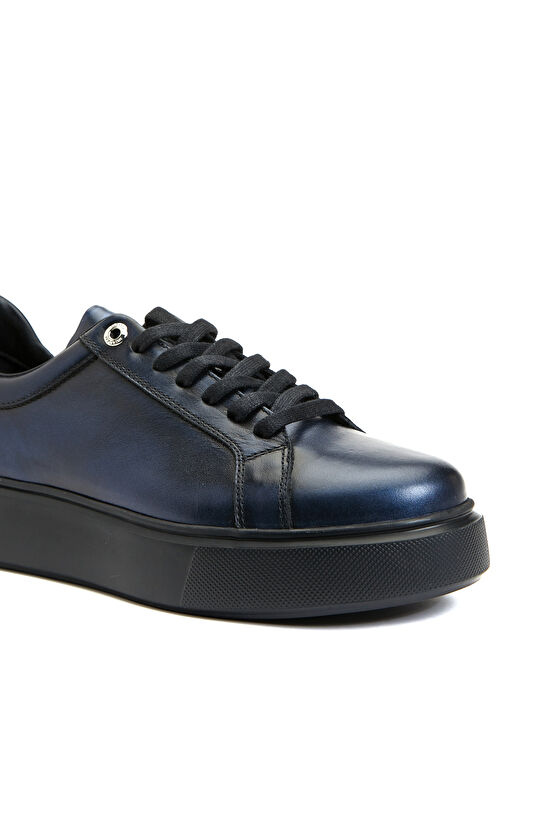 Lacivert Kadın Deri Sneaker
