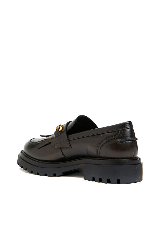 Bronz Kadın Deri Loafer
