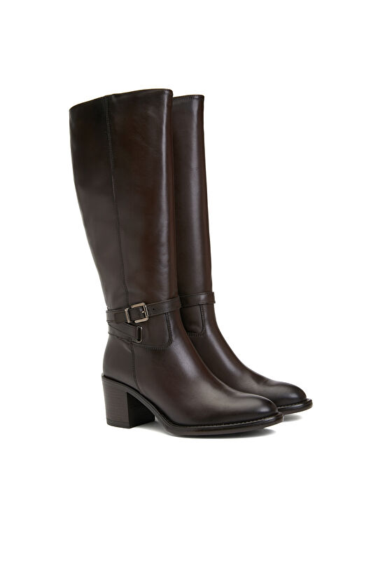 Kahverengi Kadın Deri Çizme