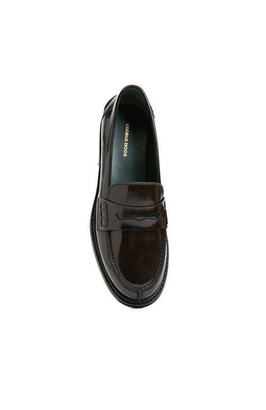 Kahverengi Kadın Deri Loafer