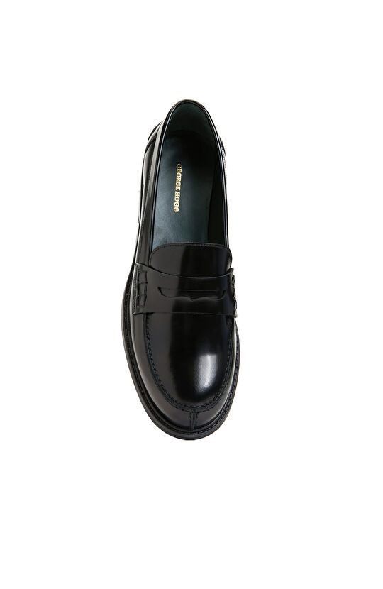 Siyah Kadın Deri Loafer