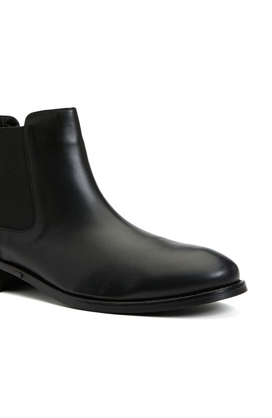 Siyah Kadın Deri Chelsea Bot
